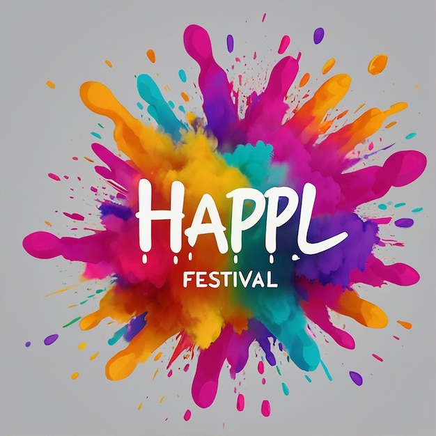 Psd colorful happy holi festival text and powder for design holi greeting cardai ai generate