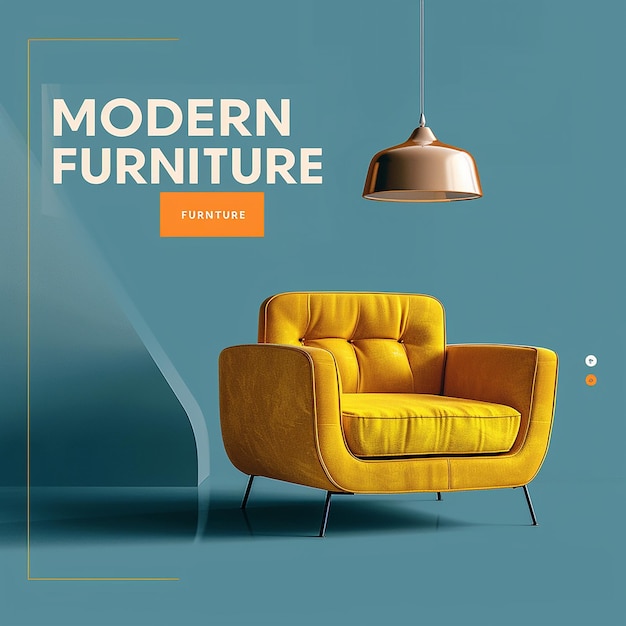 PSD Exploring furniture trends on cream background instagram post template