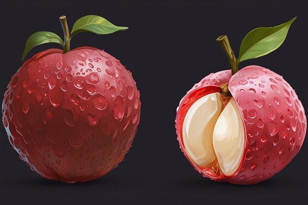 PSD Lychee Isolated on Alpha Layer