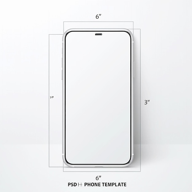 Photo psd phone template with blank frame for design