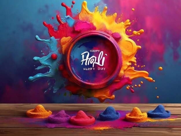 psd realistic happy holi day background