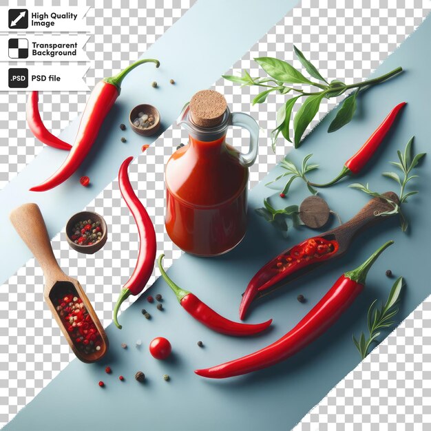 Photo psd red hot chili peppers on transparent background