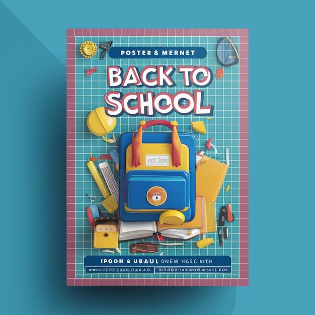 Photo psd template poster and flyer back to school