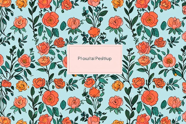 Photo psd wall floral pattern background mockup template design