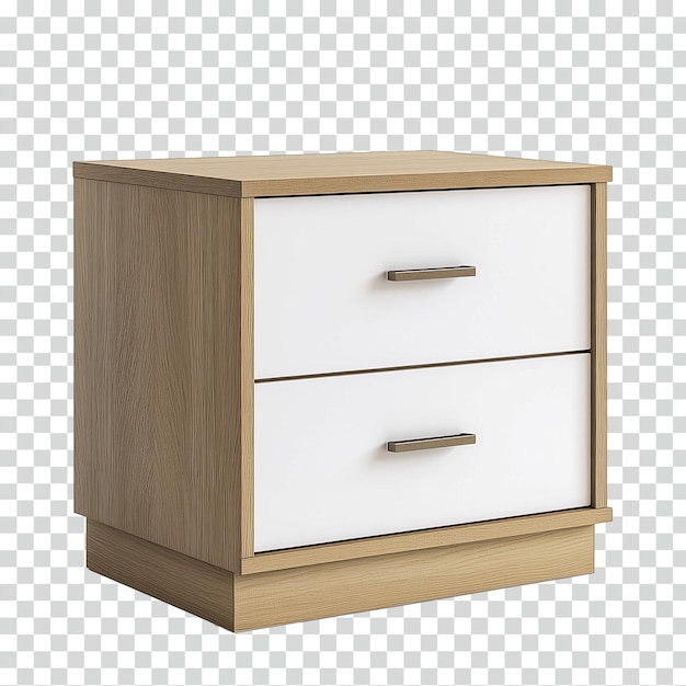 Photo psd a wooden chest of drawers with a white drawer transparent background