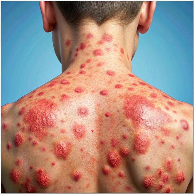 Photo psoriasis skin condition red patches medical illustration chronic disease dermatology health ca