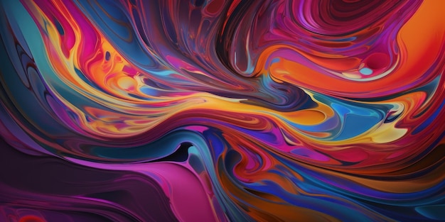 Psychedelic Abstract Pattern Background in Red Purple and Blue Colors Generative AI