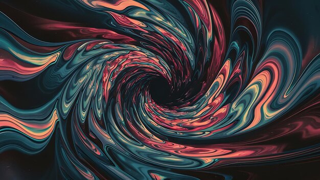 Photo psychedelic abstract wallpaper with swirling patterns and vibrant colors