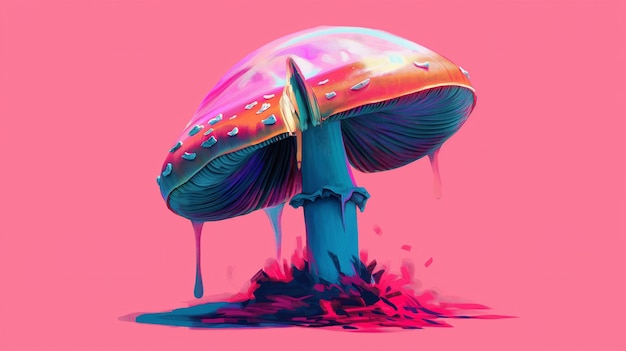 Photo psychedelic bright mushroom banner 169 illustration