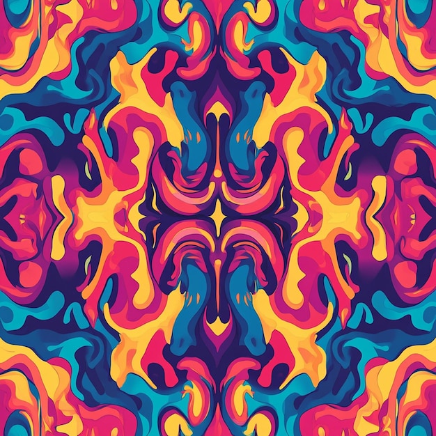 Photo psychedelic colorful seamless abstract vector