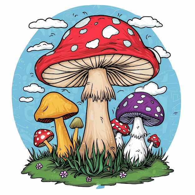 psychedelic mushroom illustration