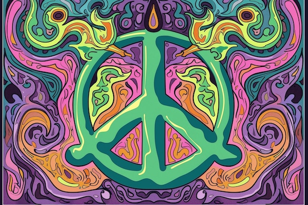 Photo psychedelic peace sign