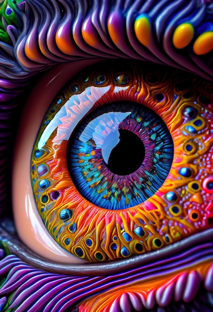 Psychedelic Sculpture Macro Lens CloseUp