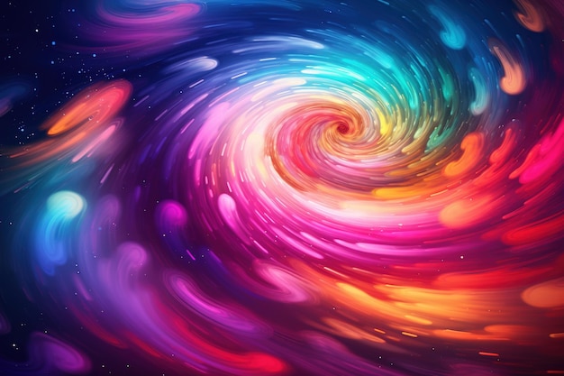 Psychedelic swirl gradient mimicking an ethereal galaxy