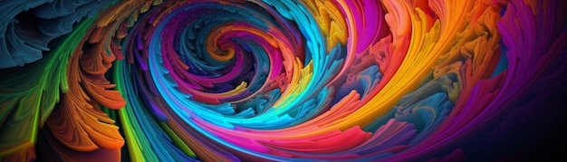 Psychedelic Swirl Horizontal banner AI generated