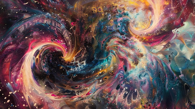 Psychedelic whirlwind with swirling vortexes of color backdrop