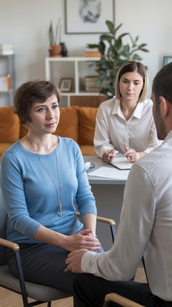 Psychologist session a middle aged woman in therapy with an woman psychologist