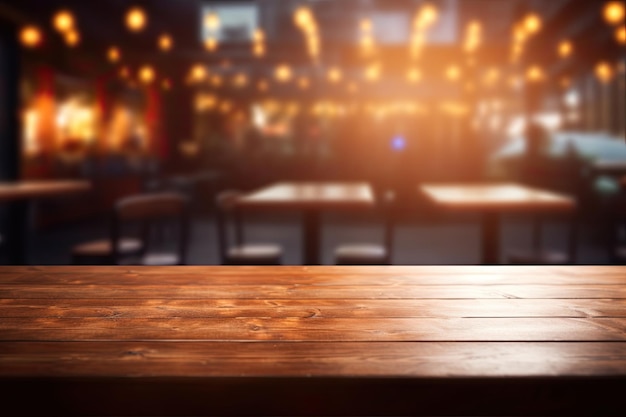 A pub club or restaurant backdrop with a hazy background and a soft light shining through creating a