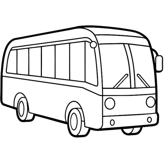 Photo public bus coloring page line art