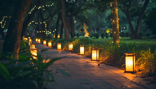 a public park during Earth Hour