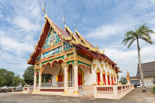 Public temple in the blue sky