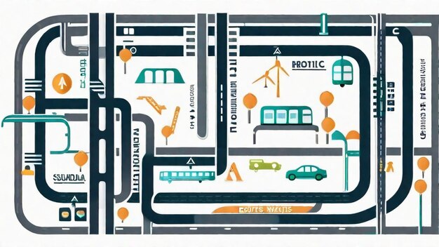 Photo public transportation system map and routes