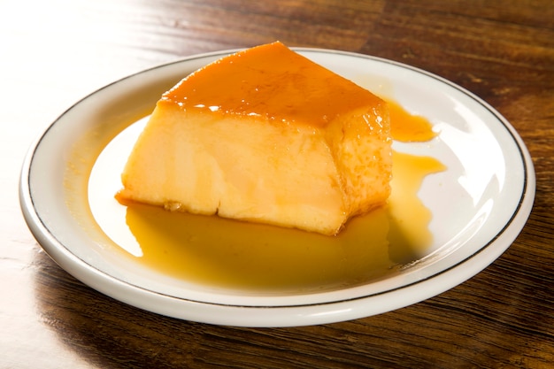 Pudim de Leite - Brazilian flan made with milk and condensed milk, topped with caramel sauce.