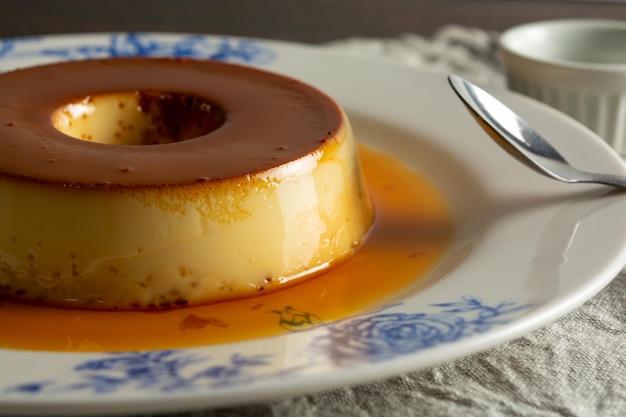 pudim de leite or brazilian pudding with condensed milk