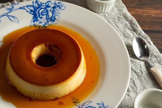 pudim de leite or brazilian pudding with condensed milk