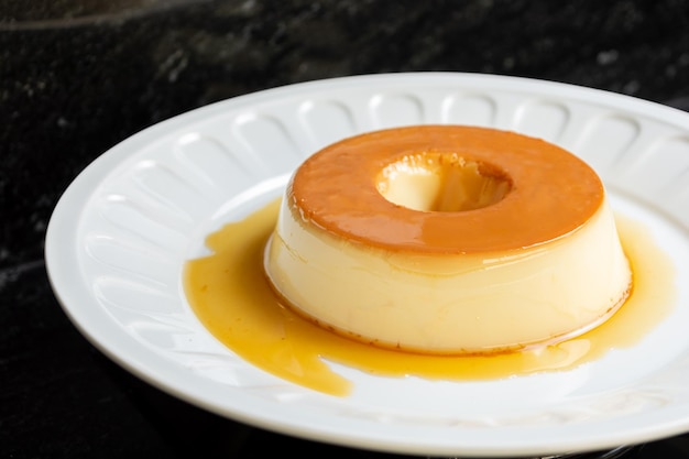 Pudim de leite or condensed milk pudding homemade delicious brazilian dessert recipe