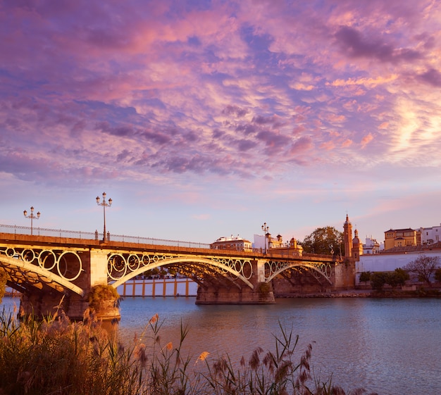 Puente Isabel II bridge sunset in Triana Seville