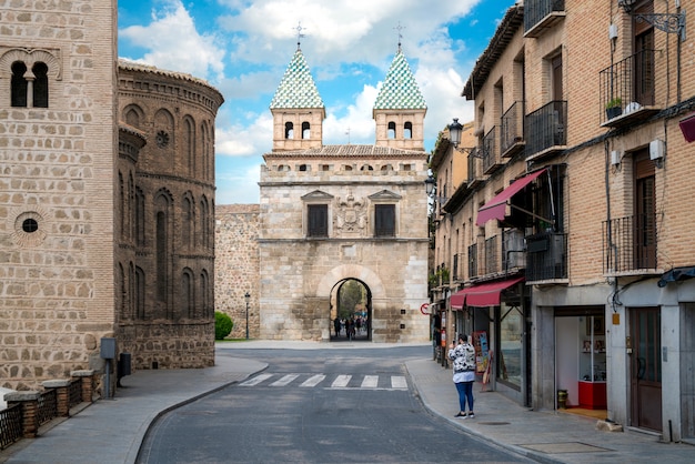 Puerta de Bisagra or Alfonso VI Gate in city of Toledo, Spain.