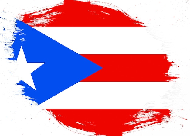 Puerto rico flag on distressed grunge brush background