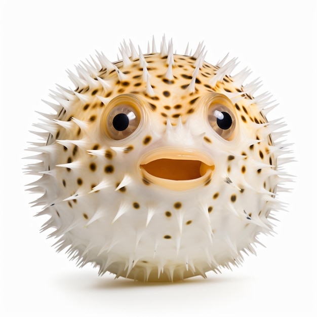 Photo a puffer fish isolated on white background