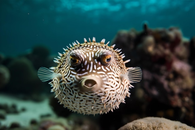 A puffer fish with a nose and a nose