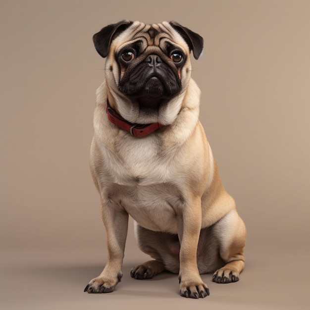 Pug dog in full length photography studio photo AI generated