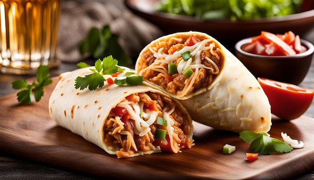 Pulled Chicken and Rice Burrito