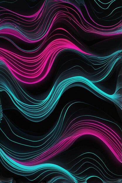 Photo pulsating neon wave design