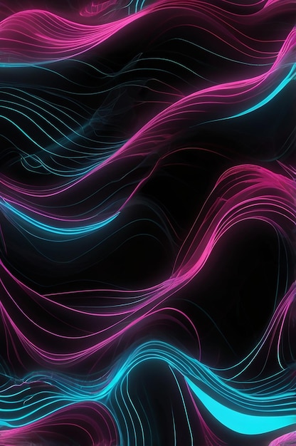 Photo pulsating neon wave design