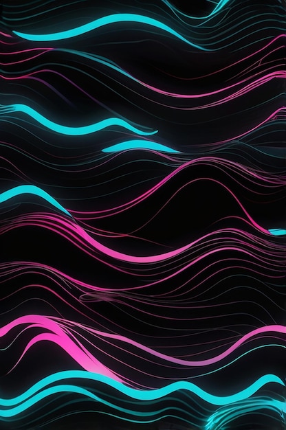 Photo pulsating neon wave design