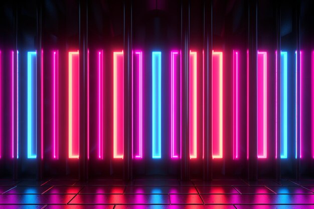 Photo pulsing neon bars with dynamic movement effect