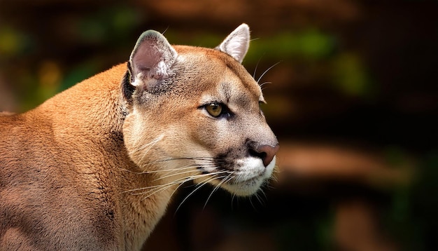 a Puma Highlighting Its Sleek Fur and Intense Gaze