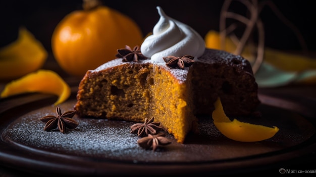 Pumpkin cake Illustration AI GenerativexA