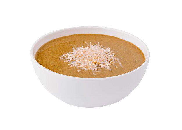 Pumpkin cream soup with cheese