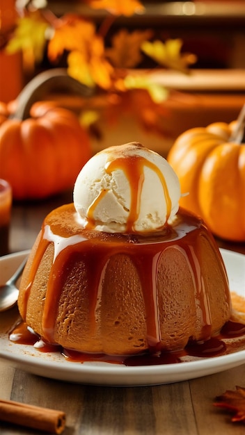 Pumpkin date pudding