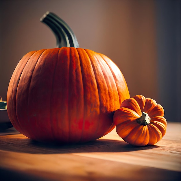 Pumpkin for food or Halloween celebration 3d illustration