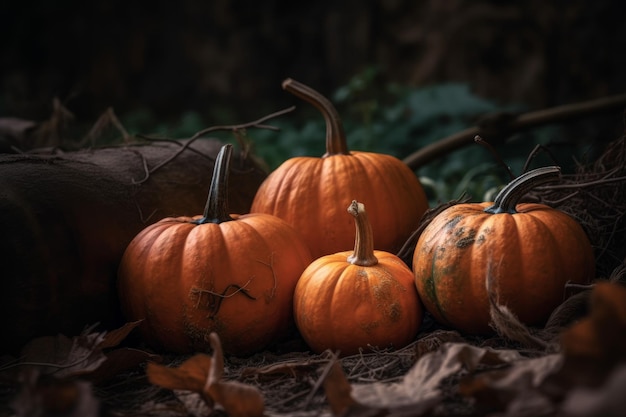 Pumpkin ground veggies Generate Ai