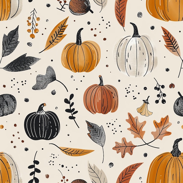 Pumpkin Halloween Pattern Background