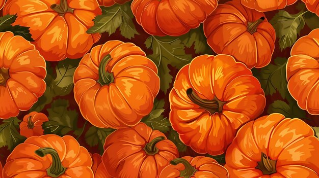 Pumpkin Halloween Pattern Background