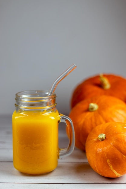 Pumpkin juice or smoothie Vitamin drink Healthy food